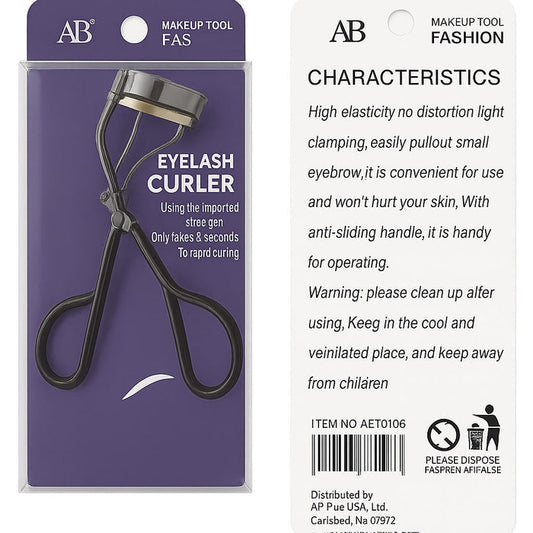 AB Ana Beauty Eyelash Curler in Black*Extra Gel pad*New in box