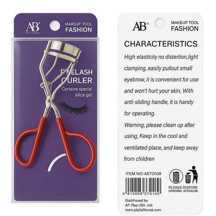 AB Ana Beauty Eyelash Curler in Red*Extra Gel pad*New in box