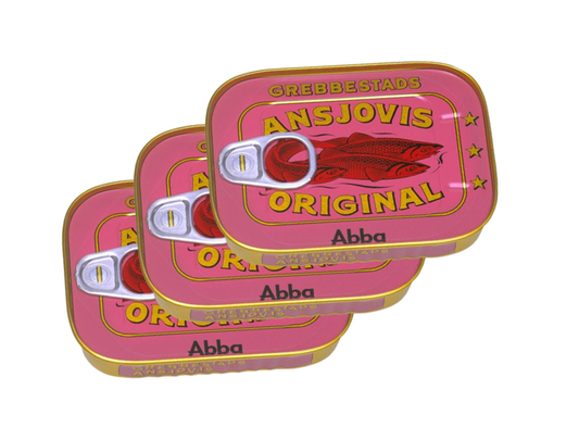 Abba Grebbestads Ansjovis Original 3 × 125g (3 × 4.40 oz) – Authentic Swedish Anchovy-Style Sprats