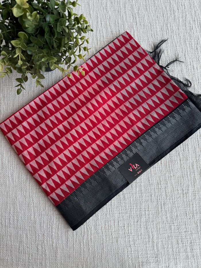Ajrakh Printed art silk saree