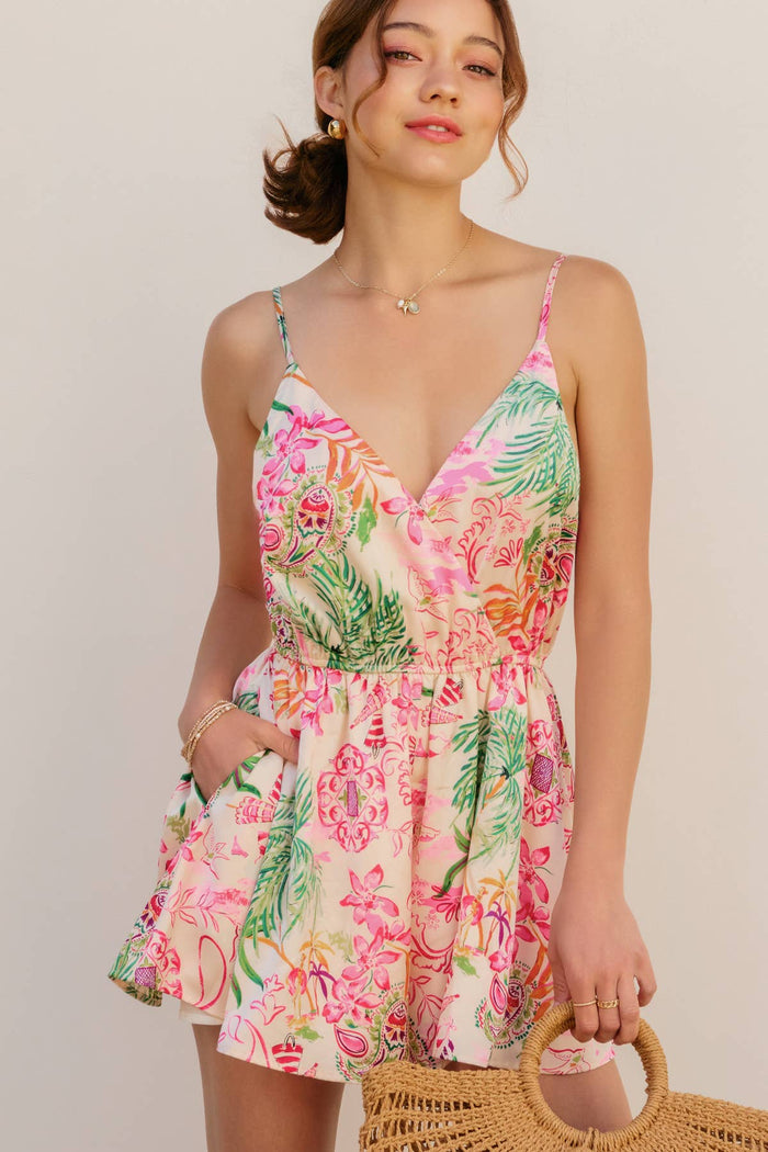 All In Love Deep Surplice Romper