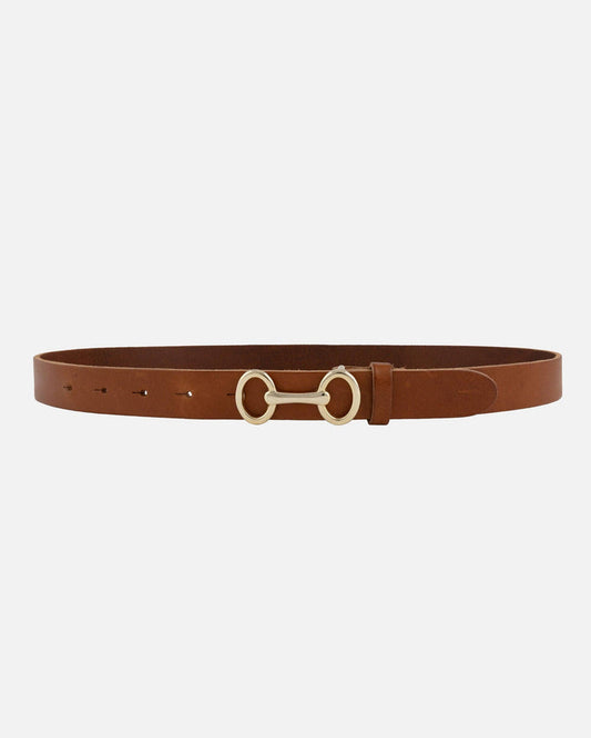 Amsterdam Heritage Carel Horse-Bit Leather Belt in Camel