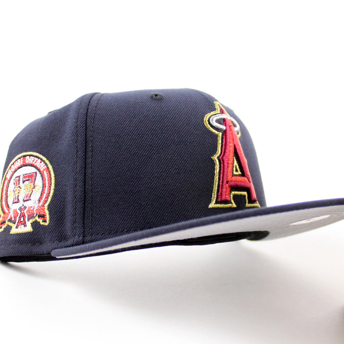 Anaheim Angels Shohei Ohtani 17th Patch New Era 59Fifty Fitted Hat (Navy Gray Under Brim)