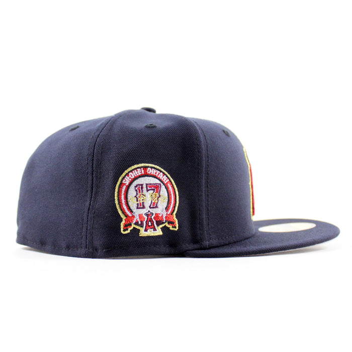 Anaheim Angels Shohei Ohtani 17th Patch New Era 59Fifty Fitted Hat (Navy Gray Under Brim)