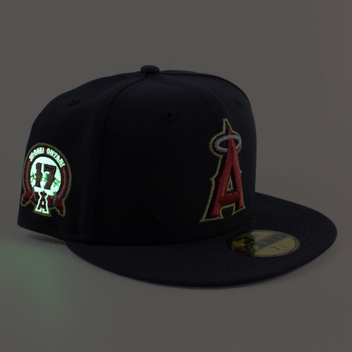 Anaheim Angels Shohei Ohtani 17th Patch New Era 59Fifty Fitted Hat (Navy Gray Under Brim)