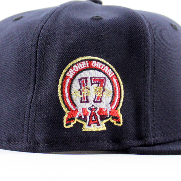 Anaheim Angels Shohei Ohtani 17th Patch New Era 59Fifty Fitted Hat (Navy Gray Under Brim)