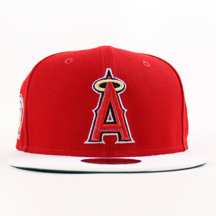 Anaheim Angels Shohei Ohtani 17th Patch New Era 59Fifty Fitted Hat (Scarlet White GREEN Under Brim)