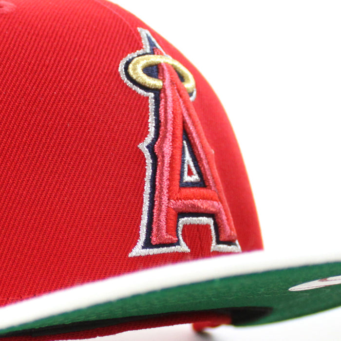 Anaheim Angels Shohei Ohtani 17th Patch New Era 59Fifty Fitted Hat (Scarlet White GREEN Under Brim)