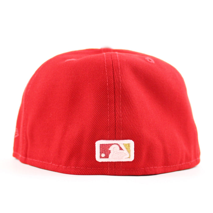 Anaheim Angels Shohei Ohtani 17th Patch New Era 59Fifty Fitted Hat (Scarlet White GREEN Under Brim)