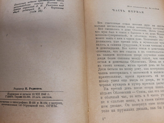 Anna Karenina 1959 - Antique Book Set by Leo Tolstoy - Classic Russian Literature - VOL 1 & 2