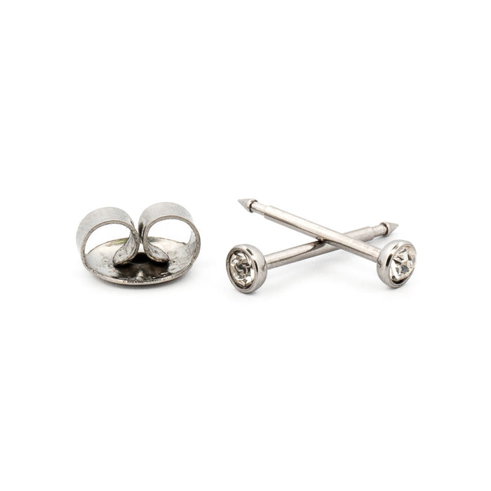 April (Crystal) Silver Earrings 3 mm Earrings