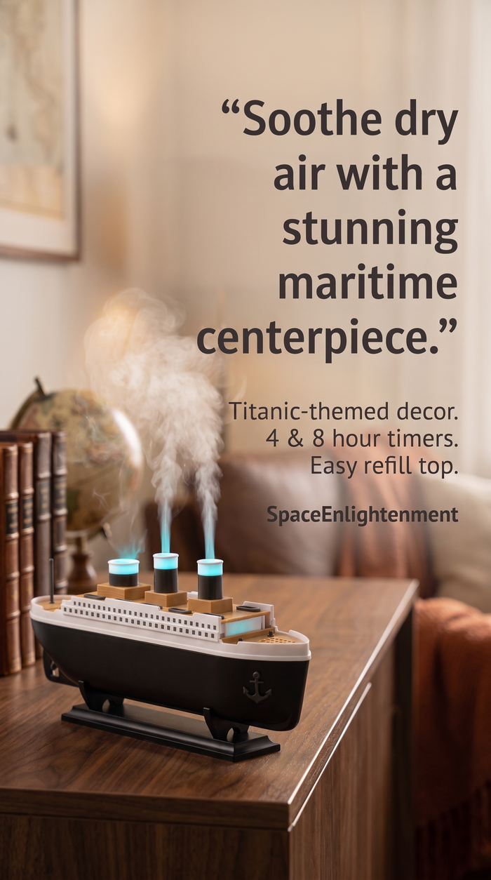 Aroma Diffuser Ship Model Puff Effect Colour-Changing LED Lights