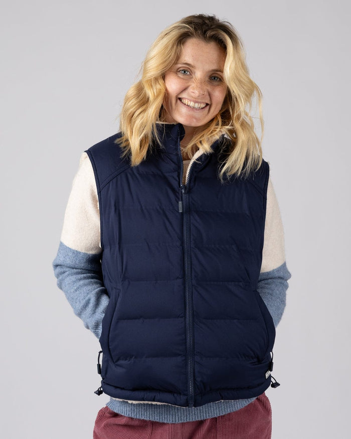 Astra Borg Womens Reversible Gilet in Navy