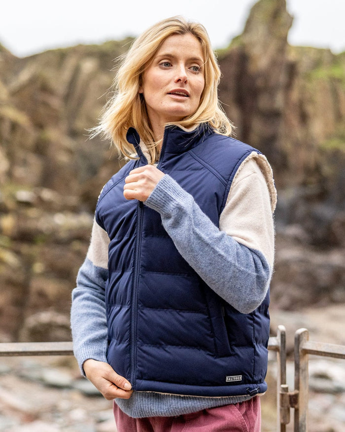 Astra Borg Womens Reversible Gilet in Navy