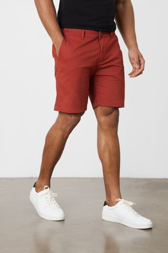 Athletic Fit Stretch Chino Shorts 7" in Cinnamon - TAILORED ATHLETE - USA