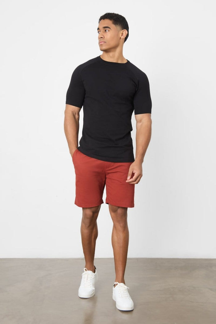 Athletic Fit Stretch Chino Shorts 7" in Cinnamon - TAILORED ATHLETE - USA