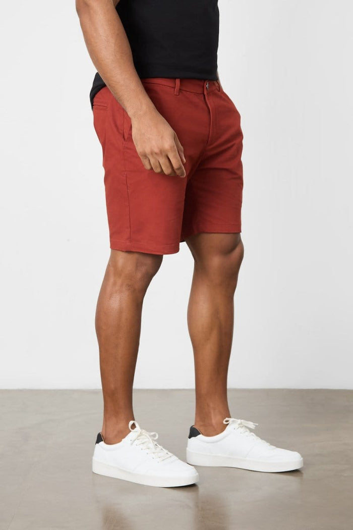 Athletic Fit Stretch Chino Shorts 7" in Cinnamon - TAILORED ATHLETE - USA