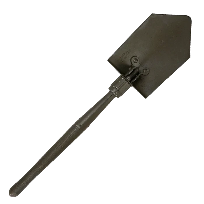 Austrian Folding Shovel with O/D Cover - Austrian Army Surplus - Entrenching Tools