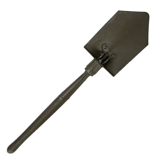 Austrian Folding Shovel with O/D Cover - Austrian Army Surplus - Entrenching Tools