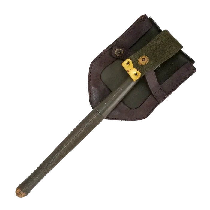 Austrian Folding Shovel with O/D Cover - Austrian Army Surplus - Entrenching Tools