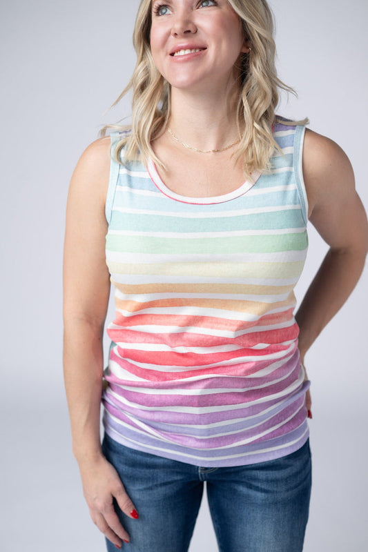 Ava Tank - Rainbow Stripes