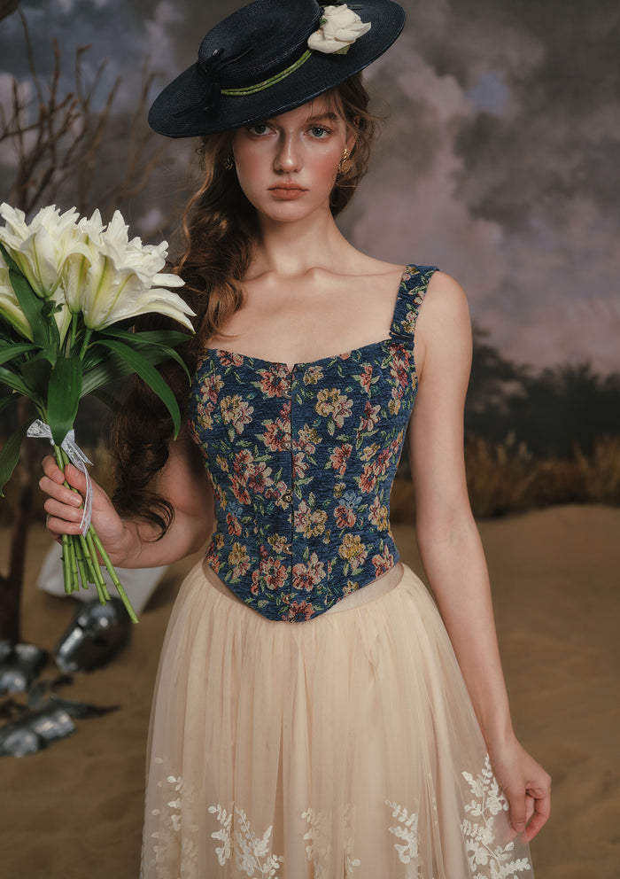Azure Flower Fair Corset