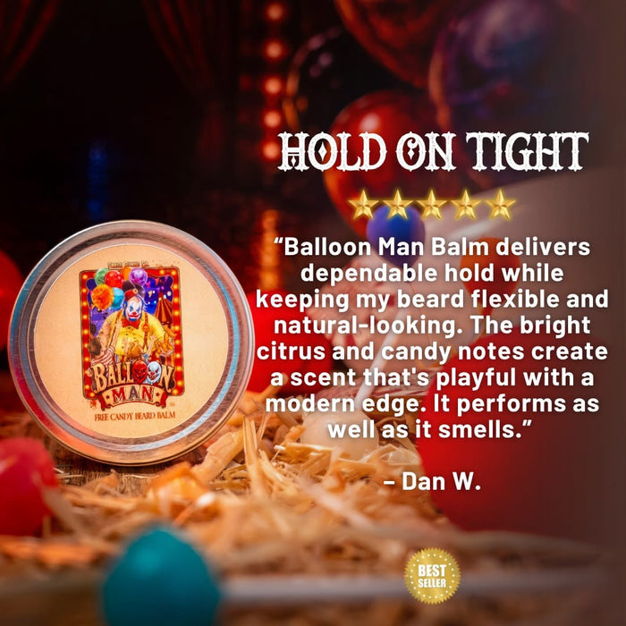 Balloon Man - Beard Oil & Balm Kit - Twisted Carnival Lollipops, Electric Yuzu, Rock Candy Crystals