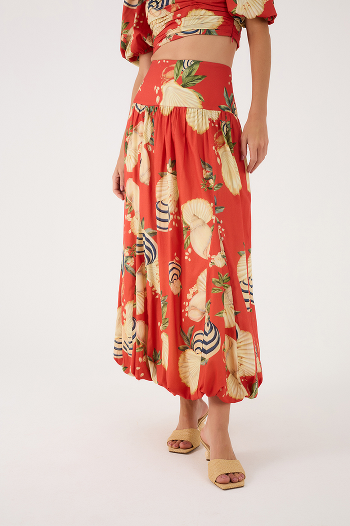 Balloon Skirt In Sea Shell Print_4
