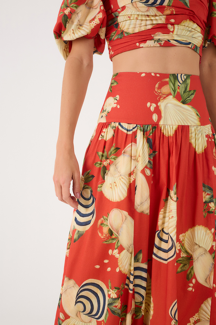 Balloon Skirt In Sea Shell Print_5