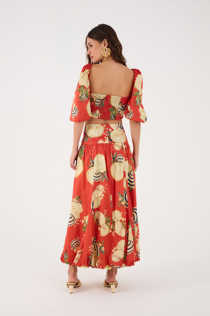 Balloon Skirt In Sea Shell Print_6