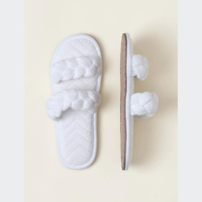 Barefoot Dreams TowelTerry Braided Slipper - Sea Salt