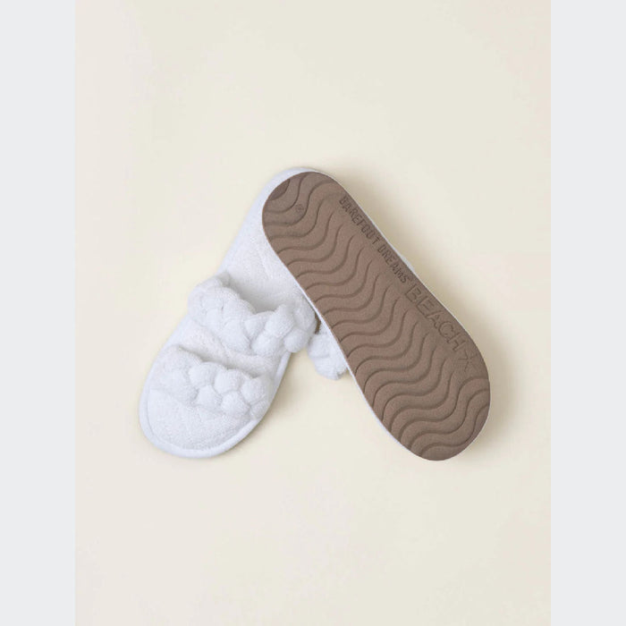 Barefoot Dreams TowelTerry Braided Slipper - Sea Salt