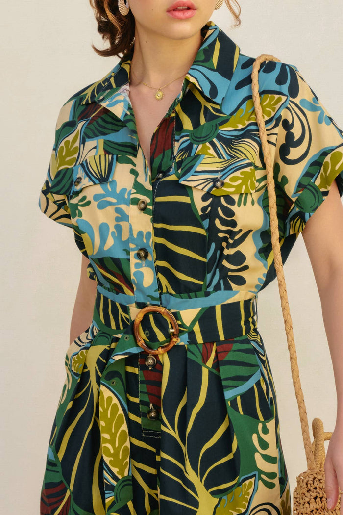Beach House Rolled Short Sleeve Romper