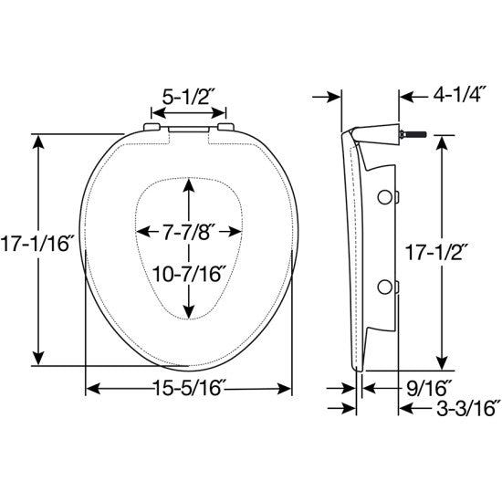 Bemis Round Clean Shield Toilet Seat - 3"