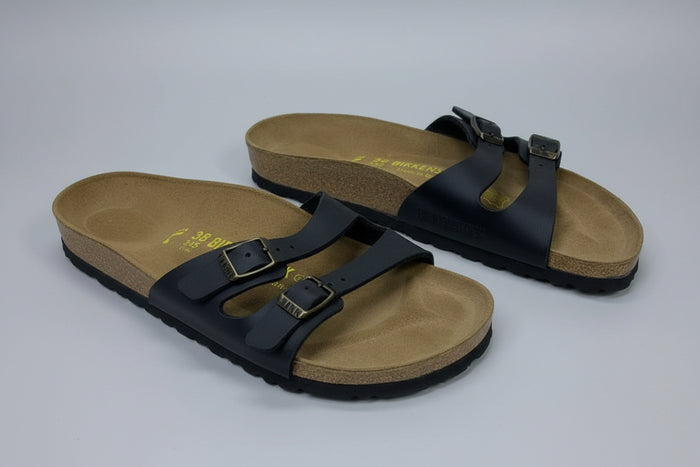 Birkenstock Buckled Sandals Matte Black Two Strap Slip-On's UK 5 EU 38