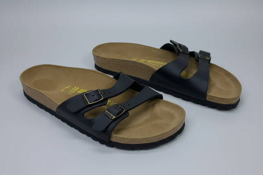 Birkenstock Buckled Sandals Matte Black Two Strap Slip-On's UK 5 EU 38