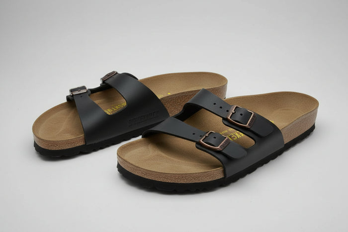 Birkenstock Buckled Sandals Matte Black Two Strap Slip-On's UK 5 EU 38