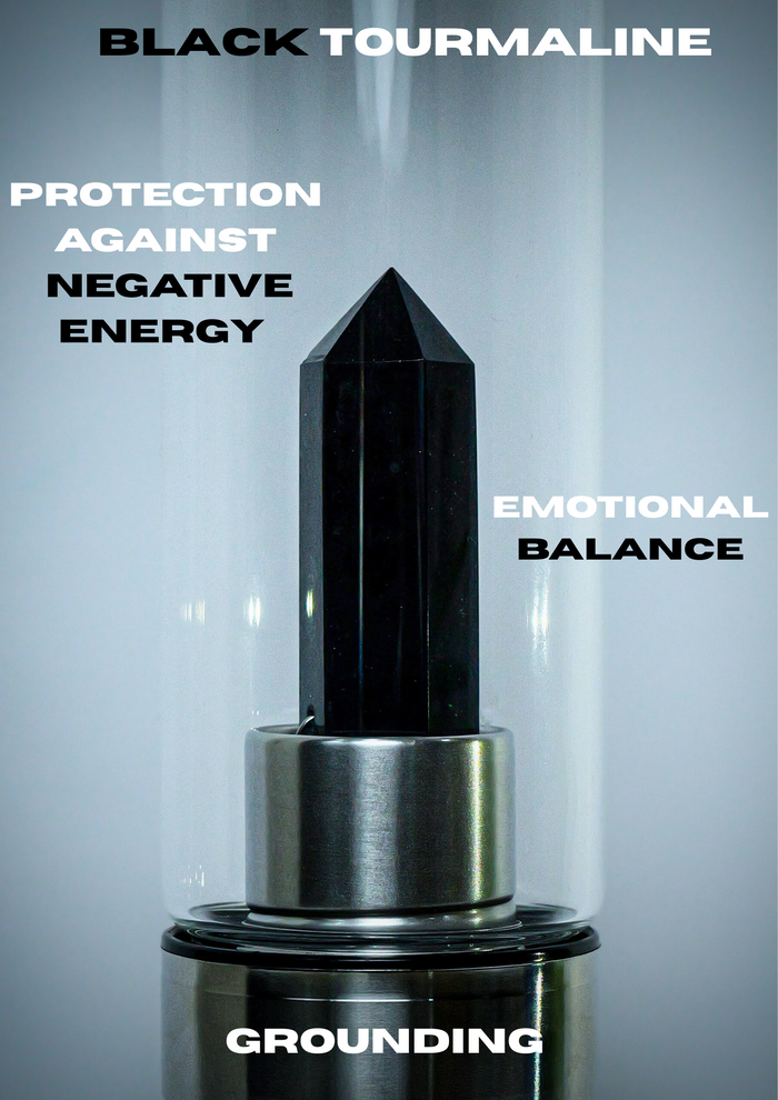 Black Tourmaline Crystal Bottle
