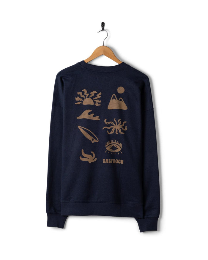 Block Icons Mens Oversized Sweatshirt in Blue
