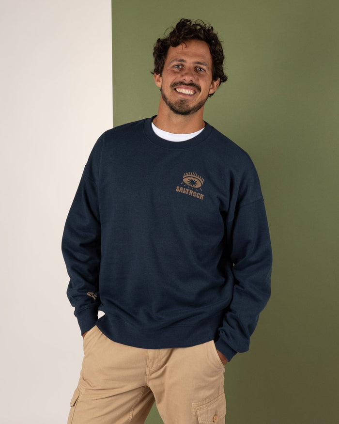 Block Icons Mens Oversized Sweatshirt in Blue