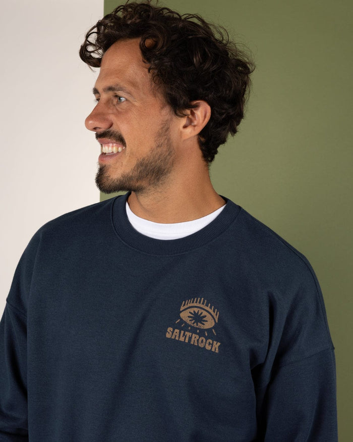 Block Icons Mens Oversized Sweatshirt in Blue