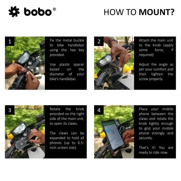 Bobogears BM3 mobile holder featuring an expandable clamp for secure mounting