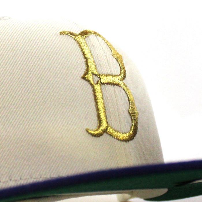 BROOKLYN DODGERS 42 JACKIE ROBINSON New Era 59Fifty Fitted Hat (Chrome White Royal Blue Green Under Brim)