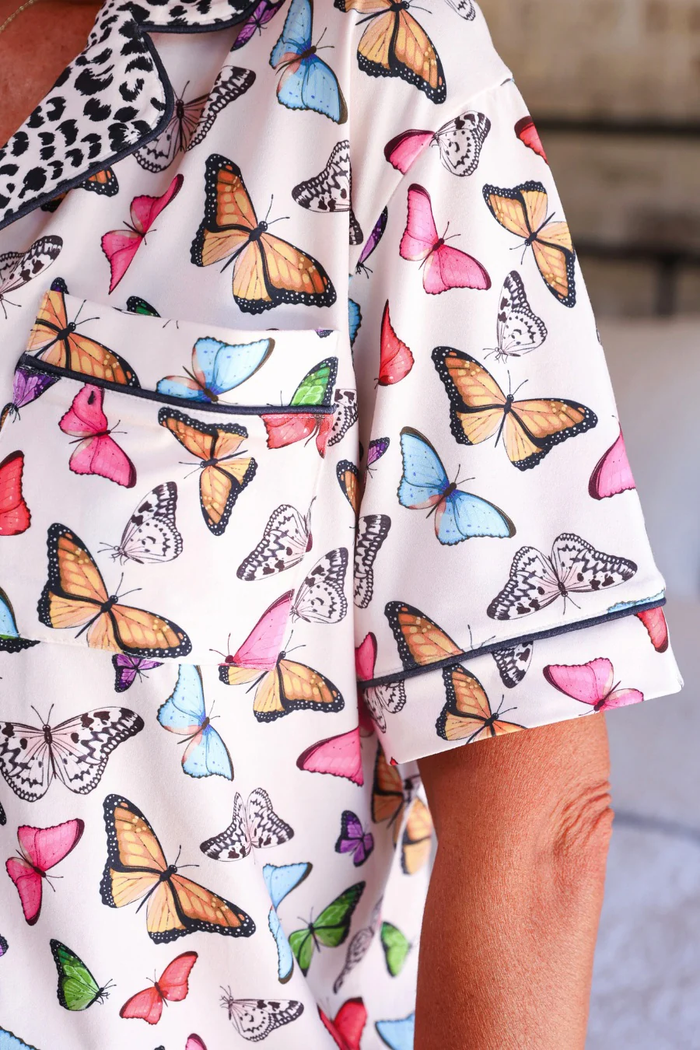 Butterfly Bliss Ruffle Pajama Set - Jess Lea