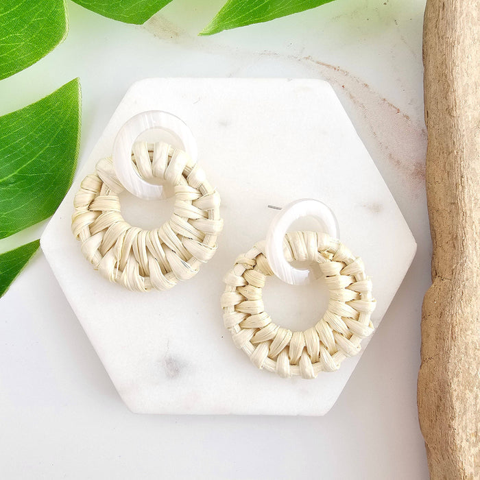 Calypso Earrings - Light Rattan