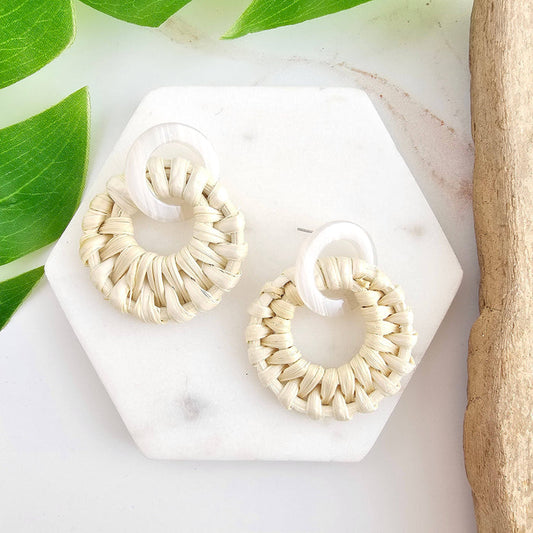 Calypso Earrings - Light Rattan