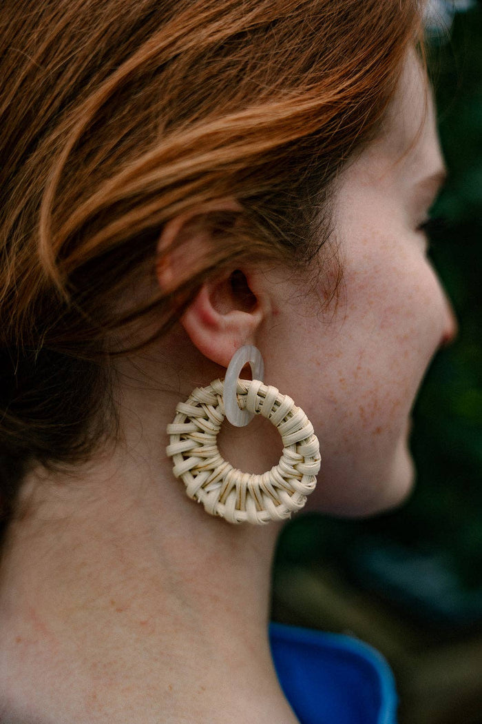 Calypso Earrings - Light Rattan