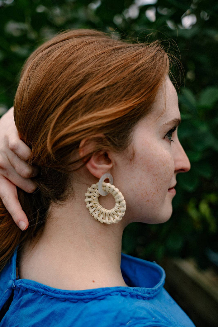Calypso Earrings - Light Rattan