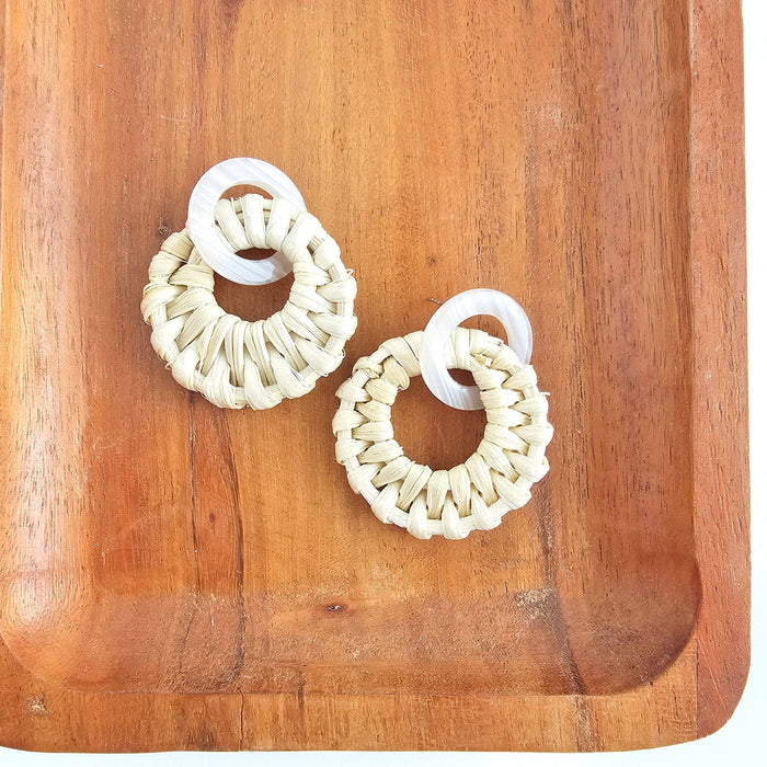 Calypso Earrings - Light Rattan