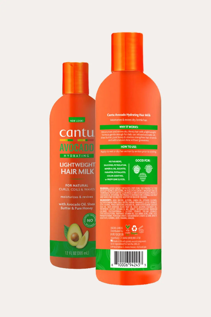 CANTU AVOCADO HYDRATING LIGHTWEIGHT HAIR MILK 12oz CANTU